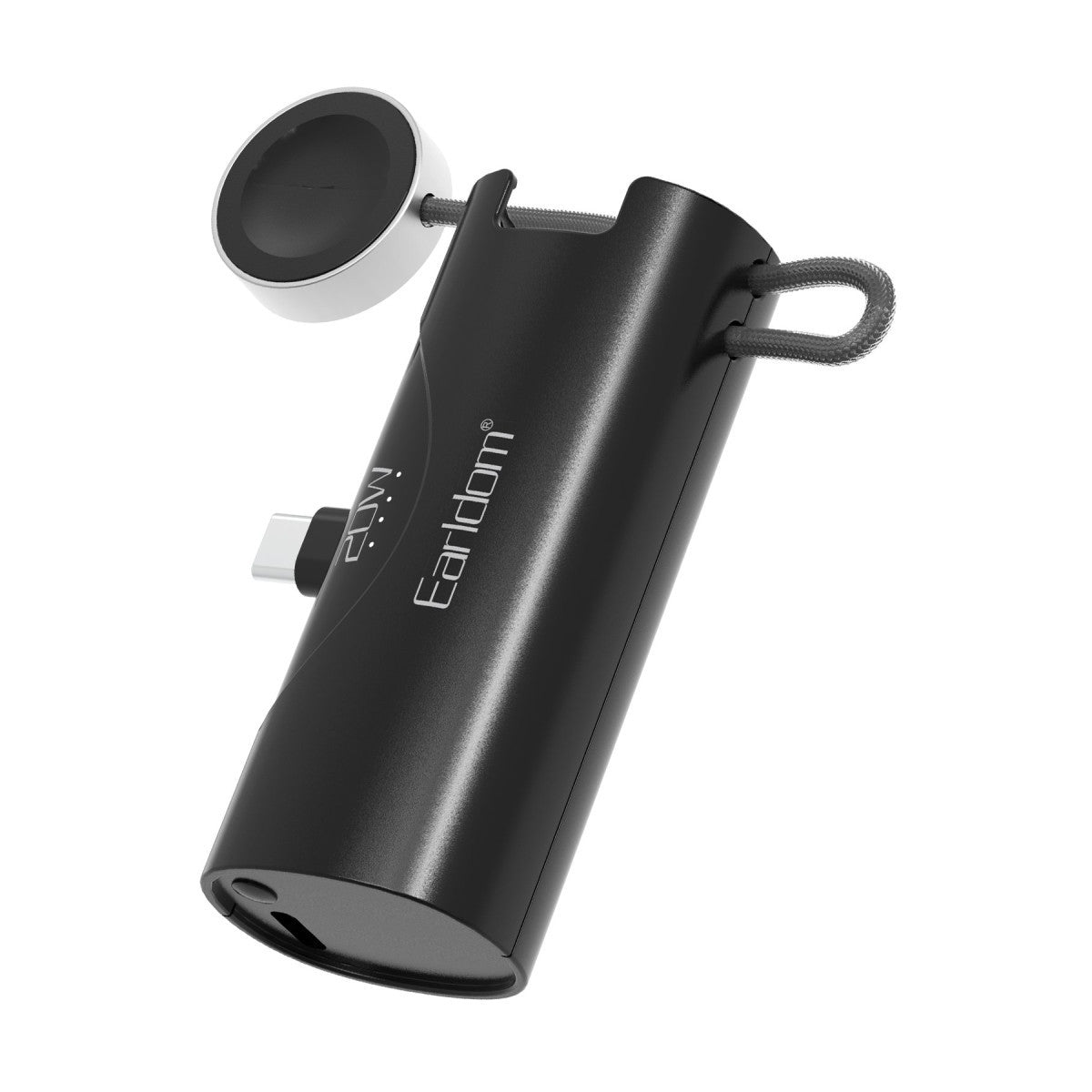 Earldom PD46 5.000 mAh 20W Dahili Type-C Çıkışlı Ekstra Dahili 2.5W Saat Şarj Kablolu PD Hızlı Şarj Mini Powerbank