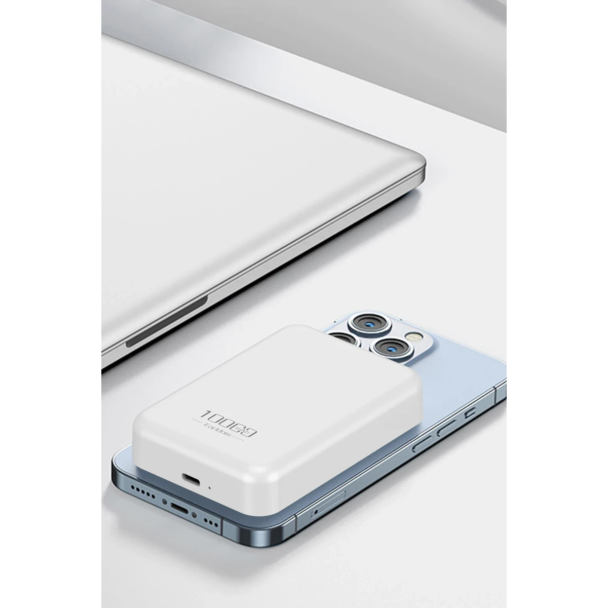 Earldom PD48 10.000 mAh 15W Kablosuz Şarj ve 20W Type-C Çıkışlı PD Hızlı Şarj Powerbank - Beyaz