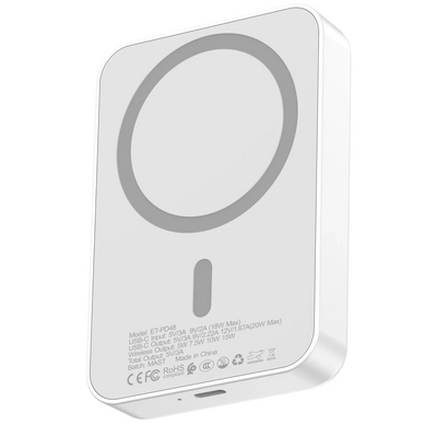 Earldom PD48 10.000 mAh 15W Kablosuz Şarj ve 20W Type-C Çıkışlı PD Hızlı Şarj Powerbank - Beyaz