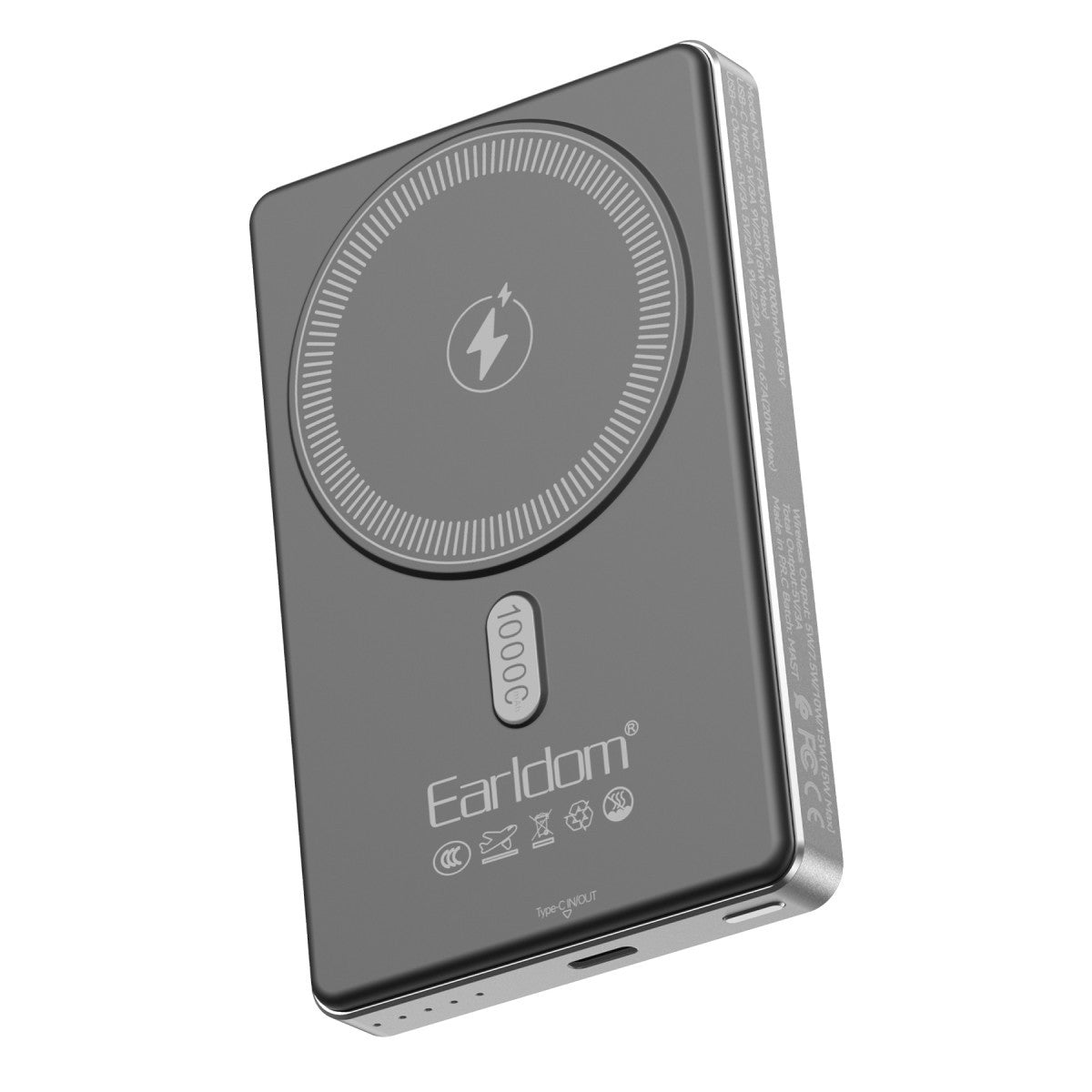 Earldom PD49 10.000 mAh 15W Kablosuz Şarj ve 20W Type-C Çıkışlı PD Hızlı Şarj Powerbank