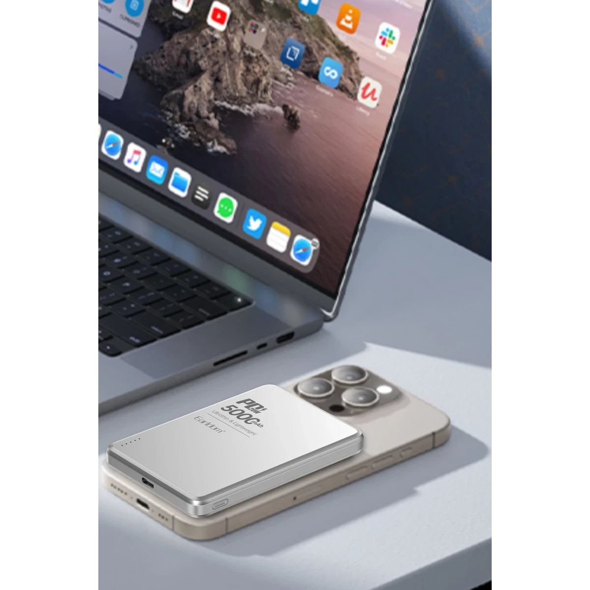 Earldom PD53 5.000 mAh 15W Kablosuz Şarj ve 20W Type-C Çıkışlı PD Hızlı Şarj Powerbank - Gümüş
