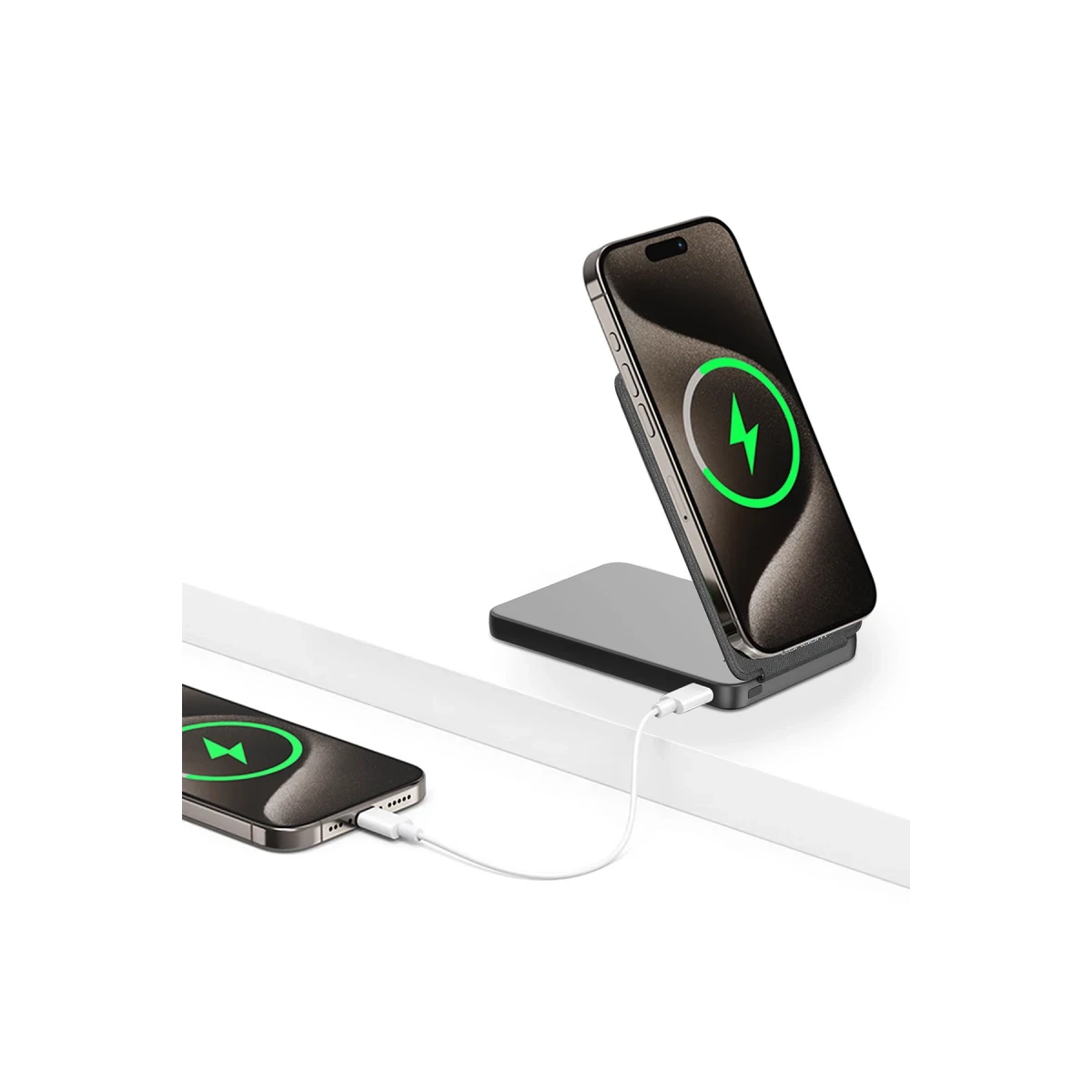 Earldom PD58 5.000 mAh 20W Kablosuz Şarj ve 20W Type-C Çıkışlı PD Hızlı Şarj ve Standlı Powerbank - Siyah