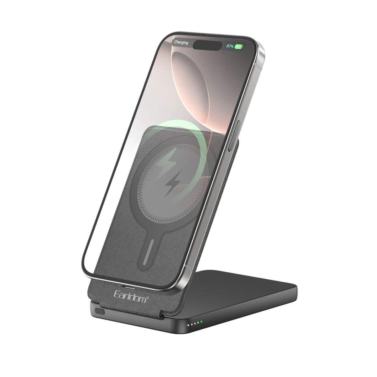 Earldom PD58 5.000 mAh 20W Kablosuz Şarj ve 20W Type-C Çıkışlı PD Hızlı Şarj ve Standlı Powerbank - Siyah