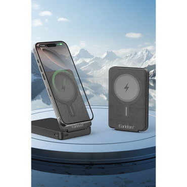 Earldom PD59 10.000 mAh 20W Kablosuz Şarj ve 20W Type-C Çıkışlı PD Hızlı Şarj ve Standlı Powerbank - Siyah
