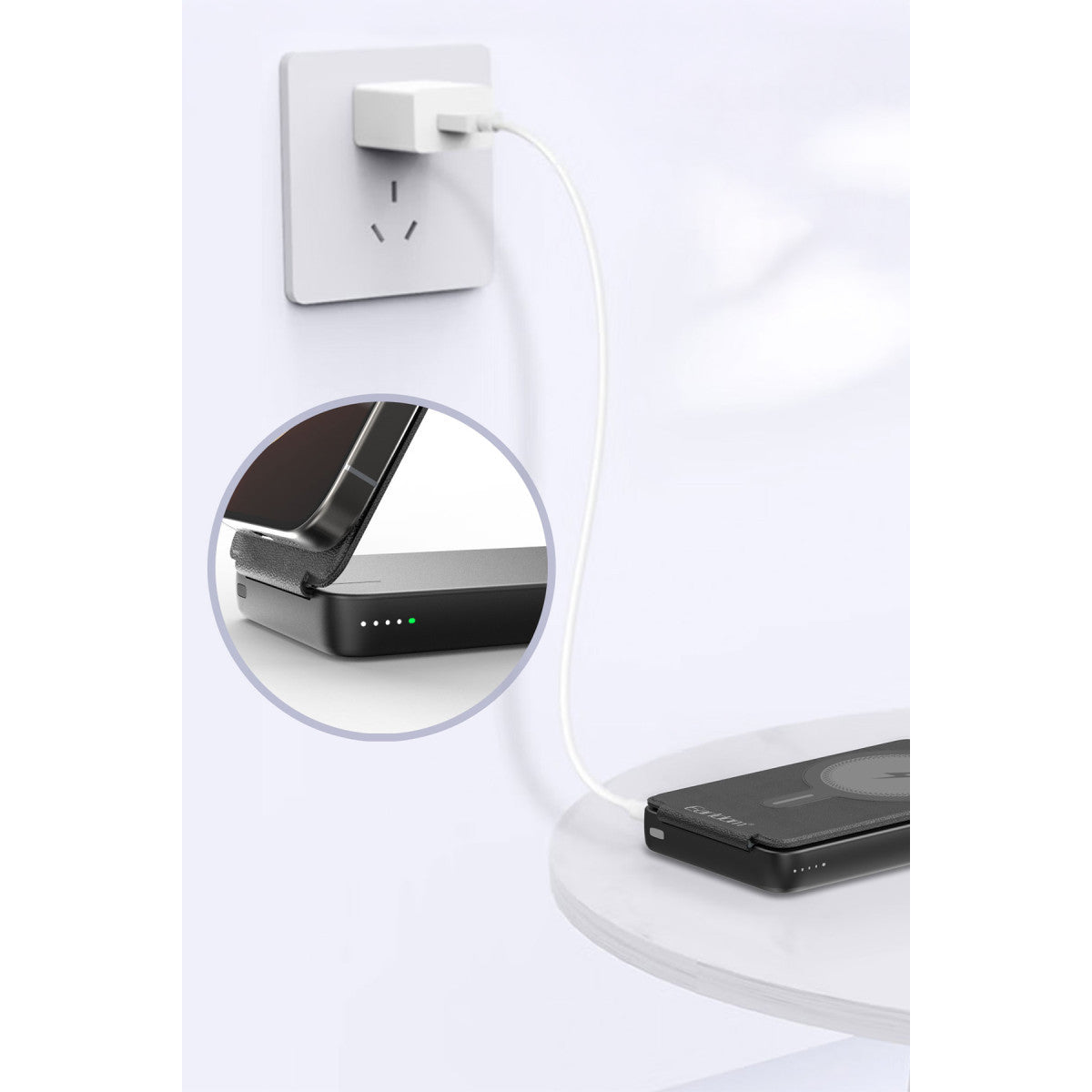 Earldom PD59 10.000 mAh 20W Kablosuz Şarj ve 20W Type-C Çıkışlı PD Hızlı Şarj ve Standlı Powerbank