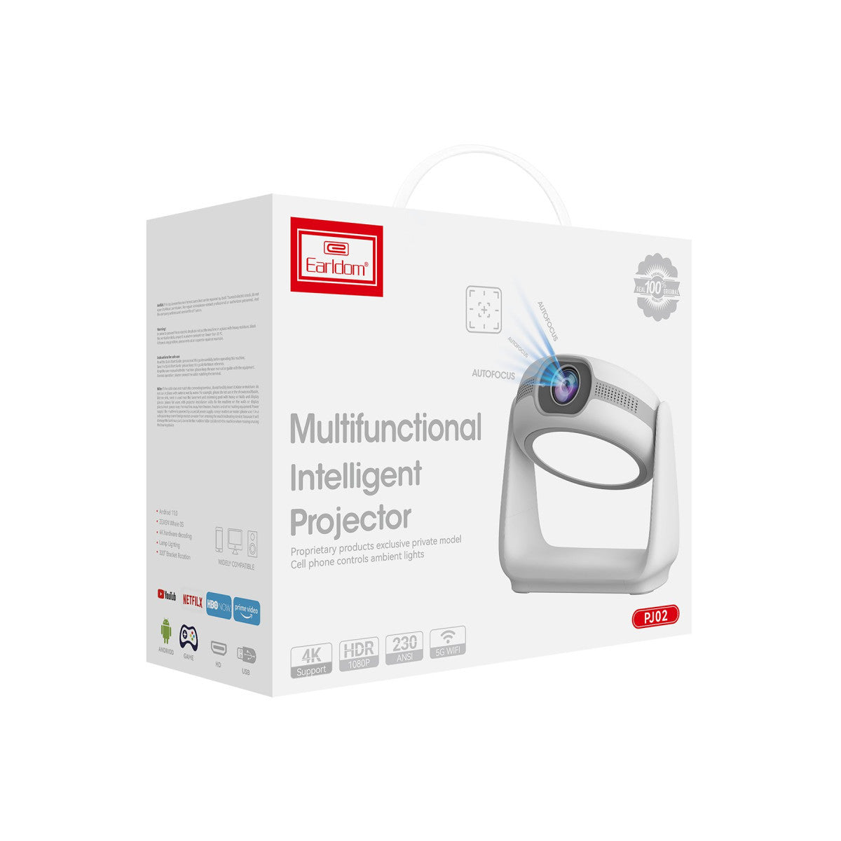 Earldom PJ02 Wifi 6 1080P Kablosuz Projeksiyon Cihazı