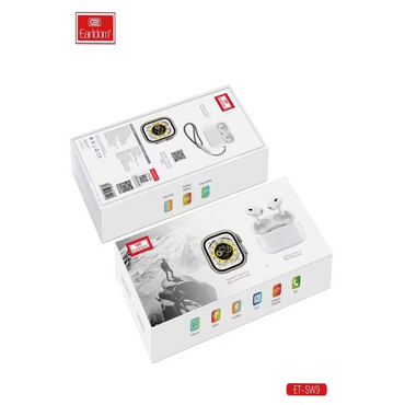Earldom SW9 Akıllı Saat ve Airpods Kulaklık Set - Siyah