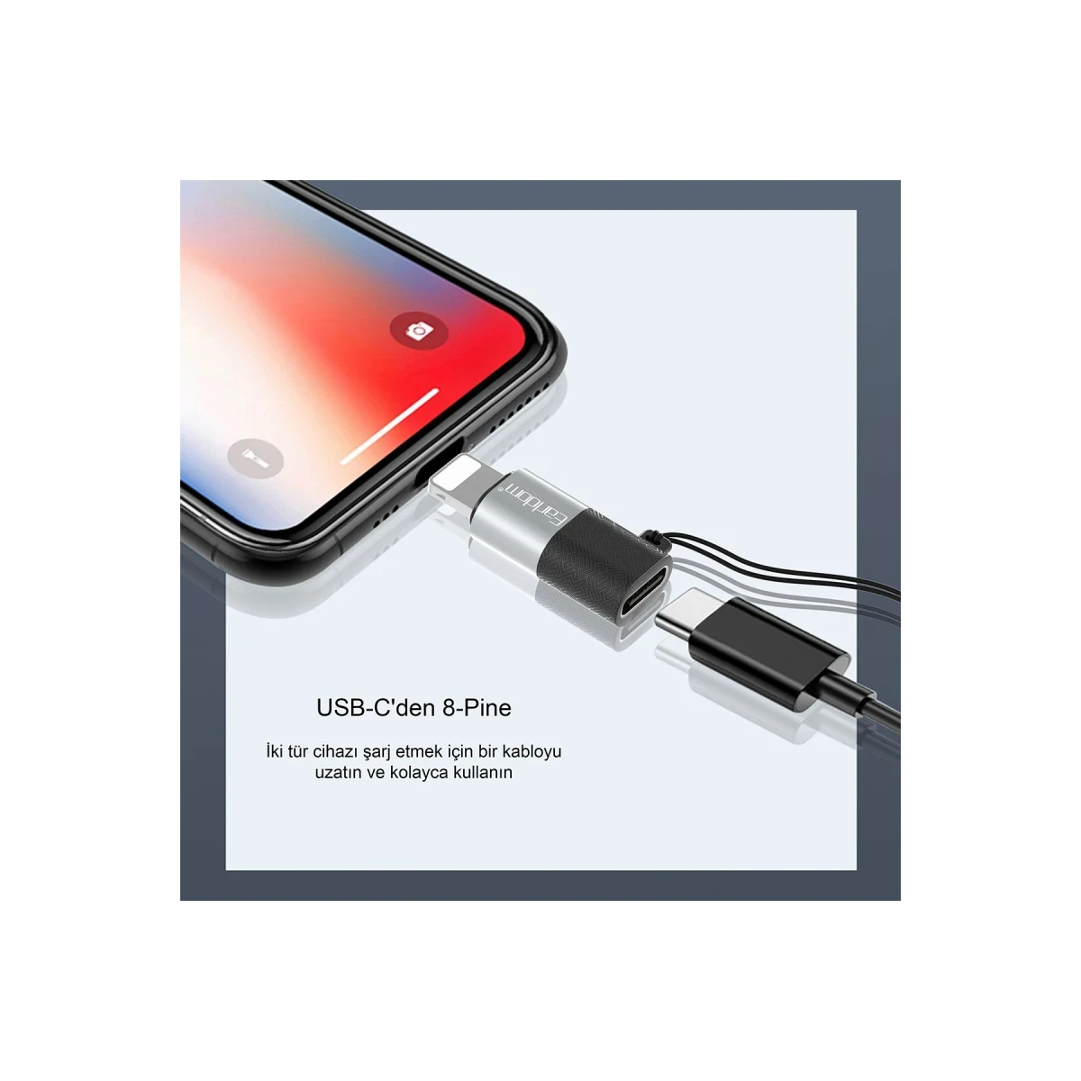 Earldom TC17 Tak Çalıştır Lightning to Type-C Dönüştürücü - Gümüş