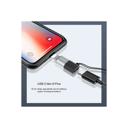Earldom TC17 Tak Çalıştır Lightning to Type-C Dönüştürücü - Gümüş