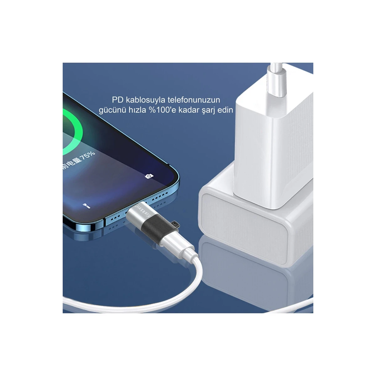 Earldom TC17 Tak Çalıştır Lightning to Type-C Dönüştürücü - Gümüş