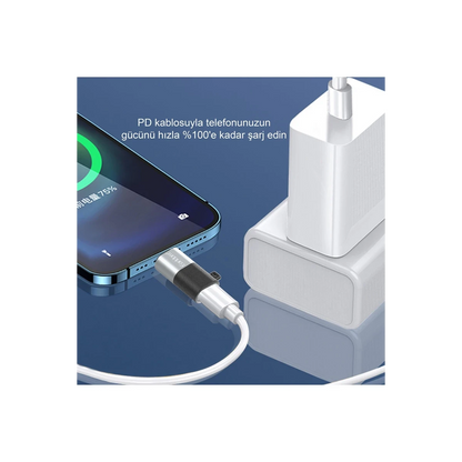 Earldom TC17 Tak Çalıştır Lightning to Type-C Dönüştürücü - Gümüş