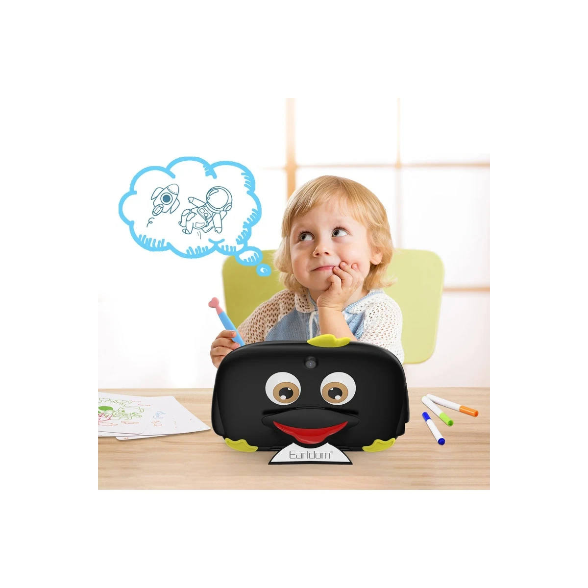 Earldom TP02 Çocuk İçin Gelişim Eğitici Tablet - Siyah