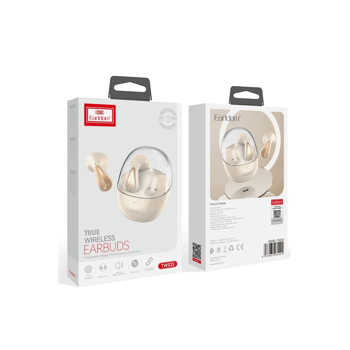 Earldom TWS33 BT 5.3 Kablosuz Airpods Kulaklık - Gold