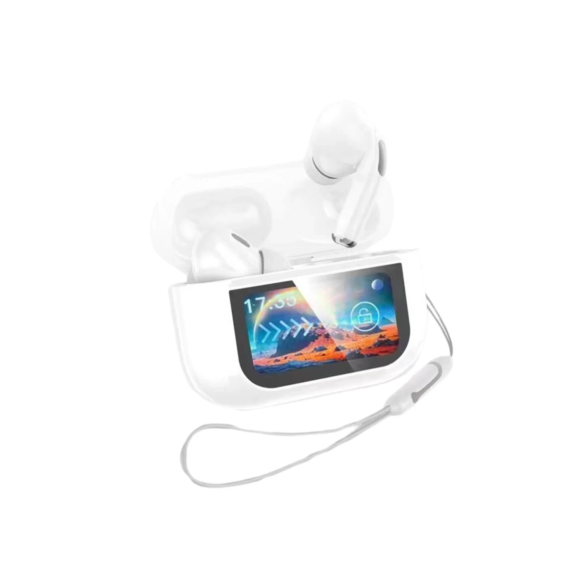 Earldom TWS40 Aktif Gürültü Engelleyici Özellikli Dijital Ekranlı Bluetooth 5.3 Kablosuz Airpods Kulaklık - Beyaz
