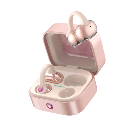 Earldom TWS49 BT 6.0 IPX4 Destekli Air Guided Ear-Clip Kablosuz TWS Kulaklık - Pembe