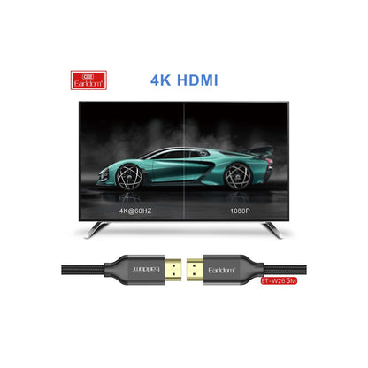 Earldom W26 5M 4K Altın Uçlu Hasır HDMI Kablo