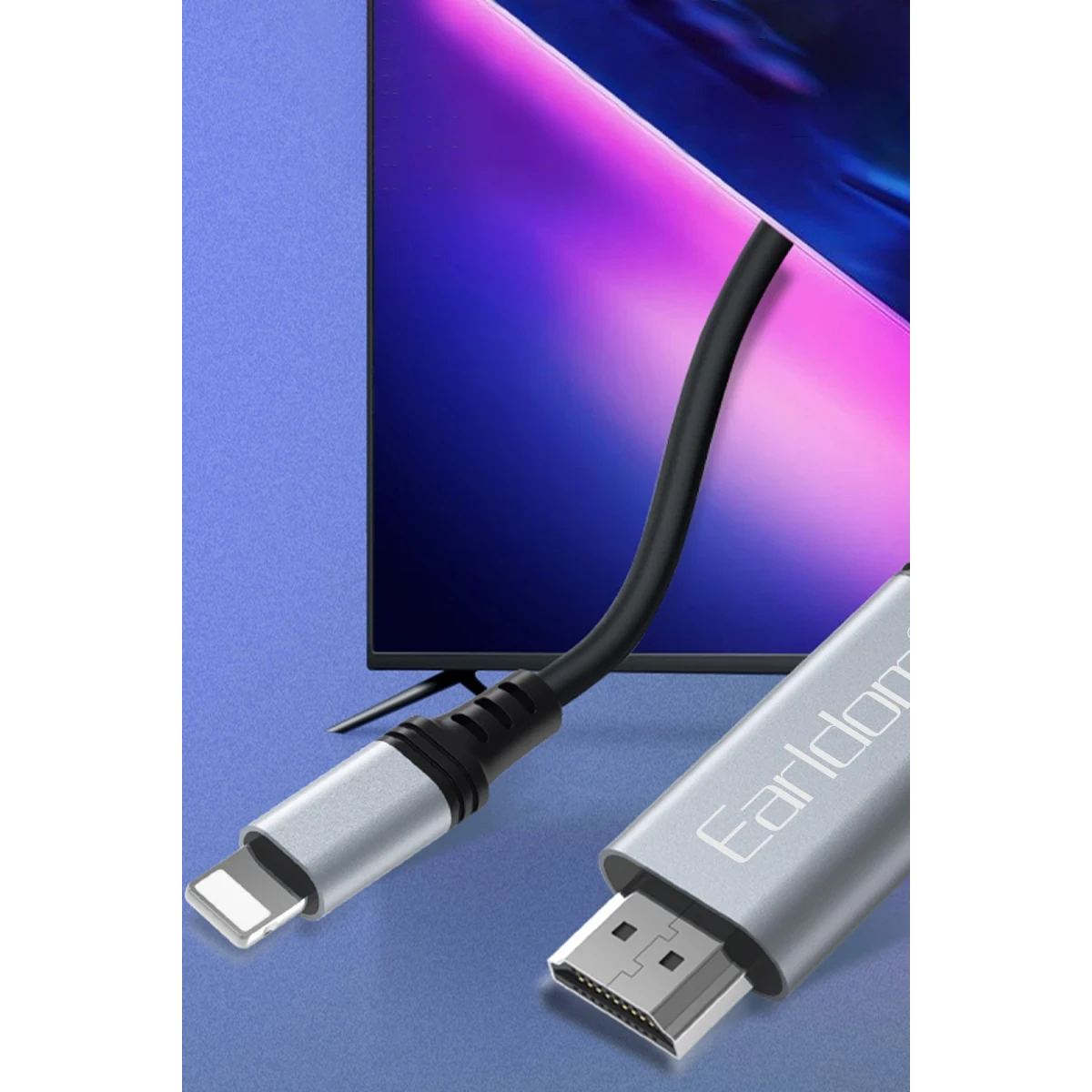 Earldom W35 2K 2M Tak Çalıştır Lightning to HDMI Dönüştürücü - Siyah