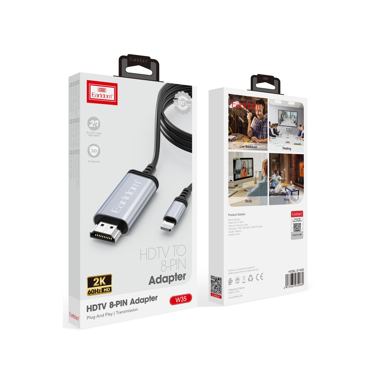 Earldom W35 2K 2M Tak Çalıştır Lightning to HDMI Dönüştürücü