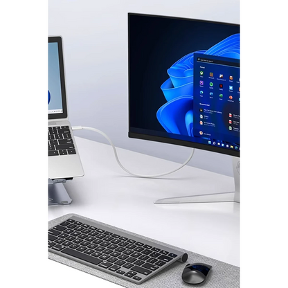 Earldom W40 2in1 4K 2M Ekstra 100W PD Type-C Çıkışlı Tak Çalıştır Type-C to HDMI Dönüştürücü - Beyaz