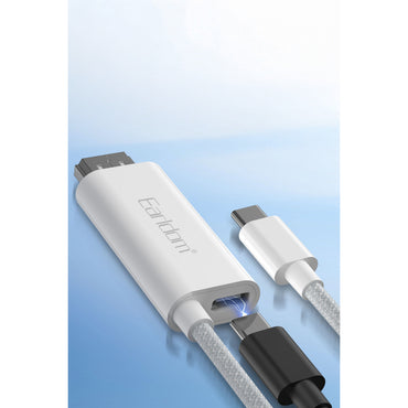 Earldom W40 2in1 4K 2M Ekstra 100W PD Type-C Çıkışlı Tak Çalıştır Type-C to HDMI Dönüştürücü