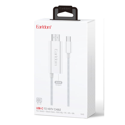Earldom W40 2in1 4K 2M Ekstra 100W PD Type-C Çıkışlı Tak Çalıştır Type-C to HDMI Dönüştürücü