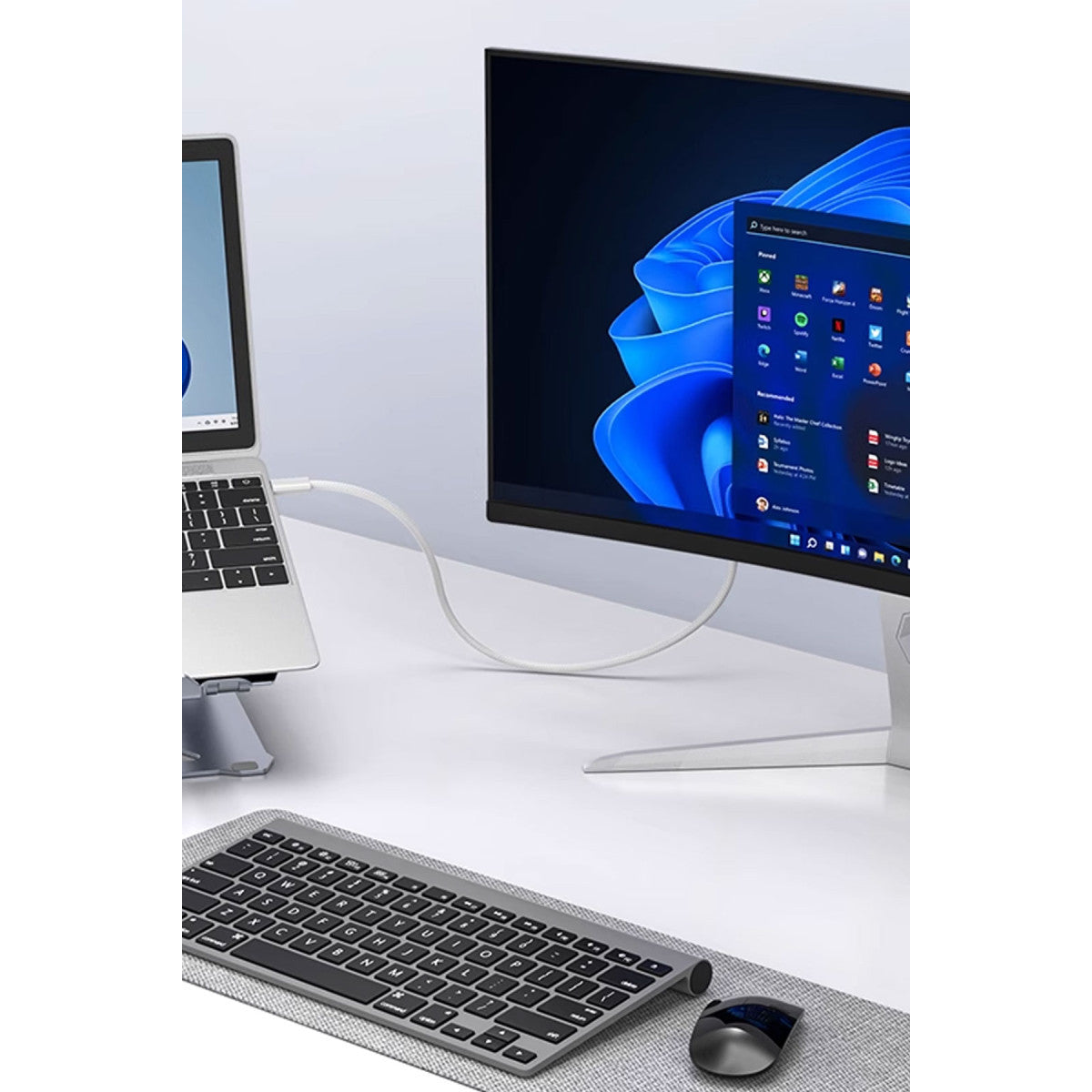 Earldom W40 2in1 4K 2M Ekstra 100W PD Type-C Çıkışlı Tak Çalıştır Type-C to HDMI Dönüştürücü