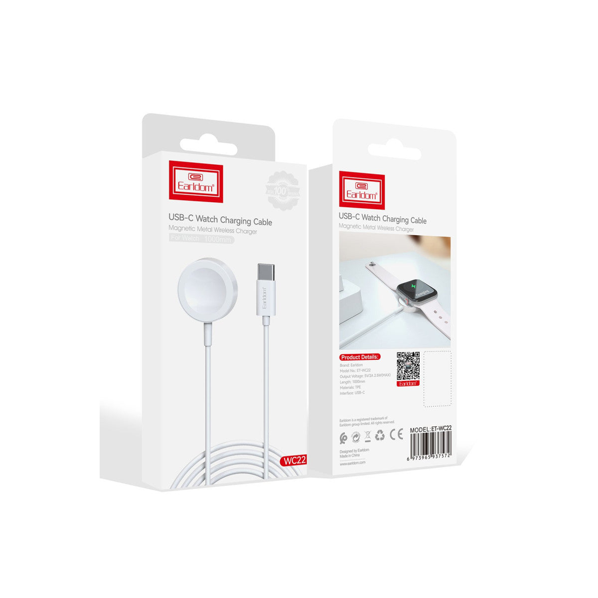 Earldom WC22 Apple Watch Kablosuz Type-C Şarj Cihazı