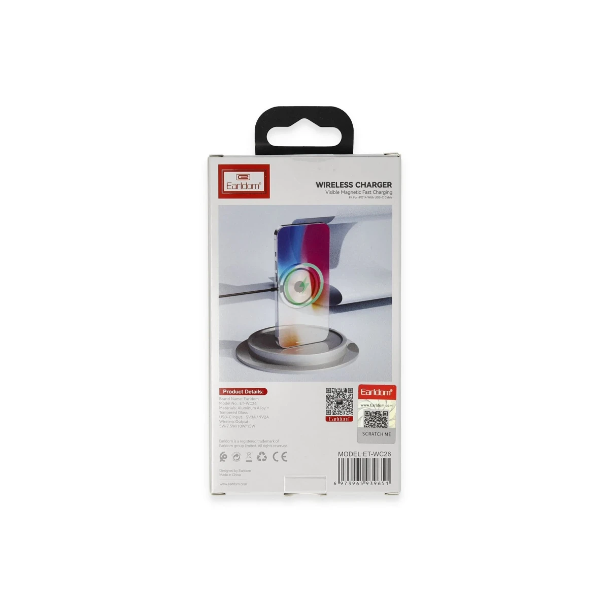 Earldom WC26 15W Magsafe Kablosuz Şarj - Siyah