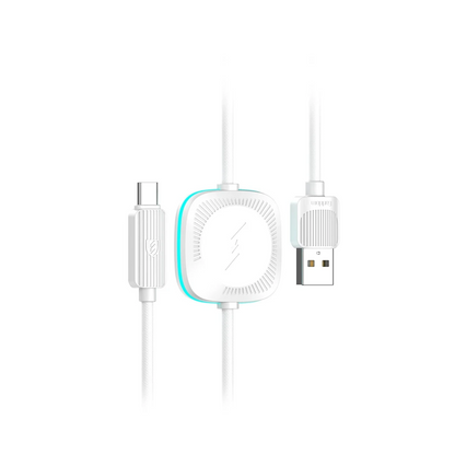 Earldom WC39 1.2M 15W Usb to Type-C ve 2.5W Kablosuz Saat Şarj Çıkışlı 2in1 Hızlı Şarj Kablosu - Beyaz