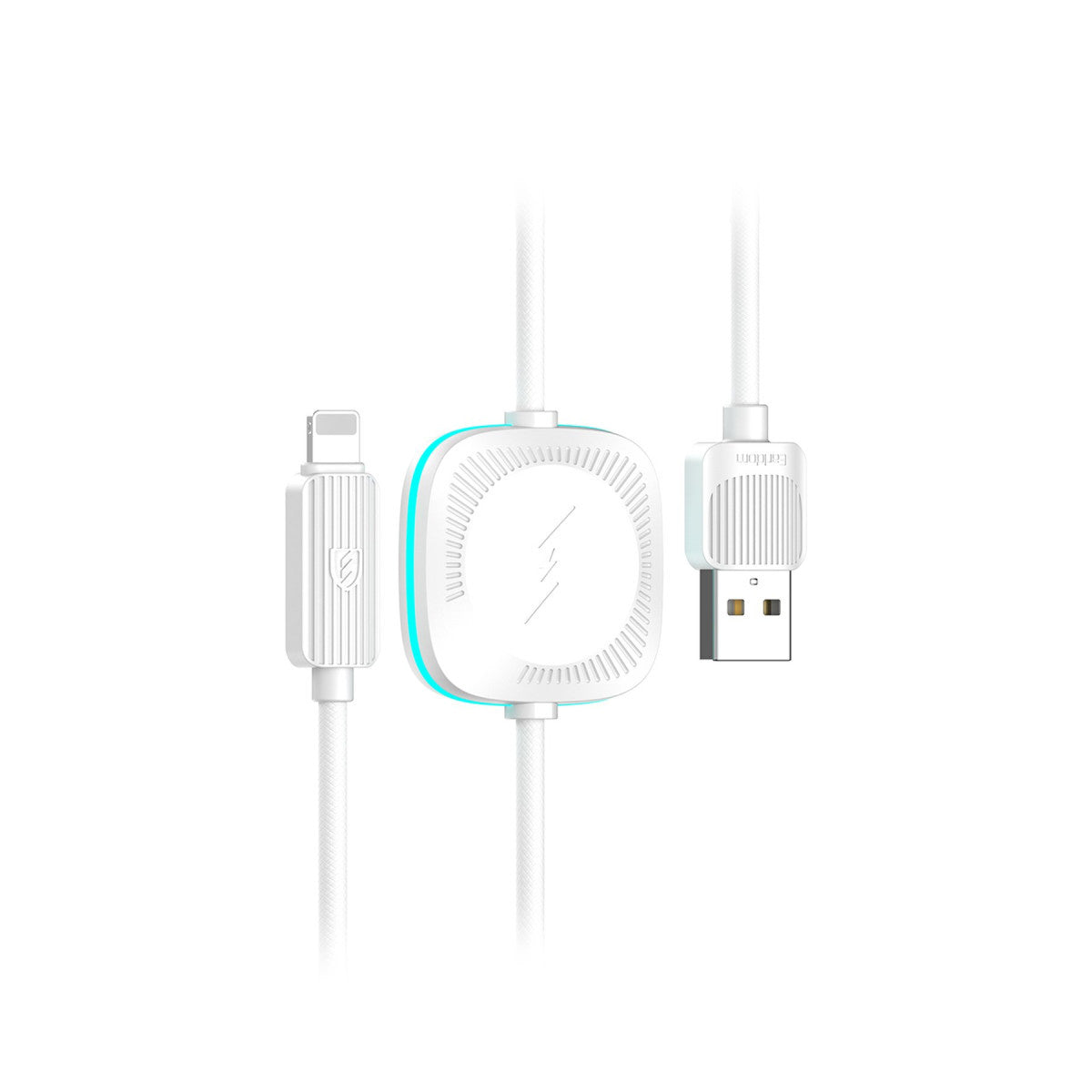 Earldom WC40 1.2M 12W Usb to Lightning ve 2.5W Kablosuz Saat Şarj Çıkışlı 2in1 Hızlı Şarj Kablosu
