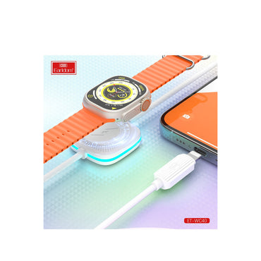 Earldom WC40 1.2M 12W Usb to Lightning ve 2.5W Kablosuz Saat Şarj Çıkışlı 2in1 Hızlı Şarj Kablosu