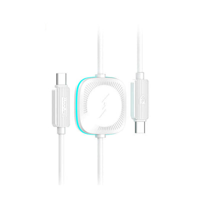 Earldom WC42 1.2M 60W Type-C to Type-C ve 2.5W Kablosuz Saat Şarj Çıkışlı 2in1 PD Hızlı Şarj Kablosu