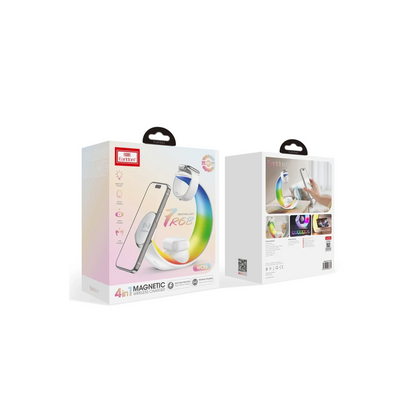 Earldom WC55 4in1 15W Telefon Saat ve Airpods İçin RGB Kablosuz Şarj Standı - Beyaz