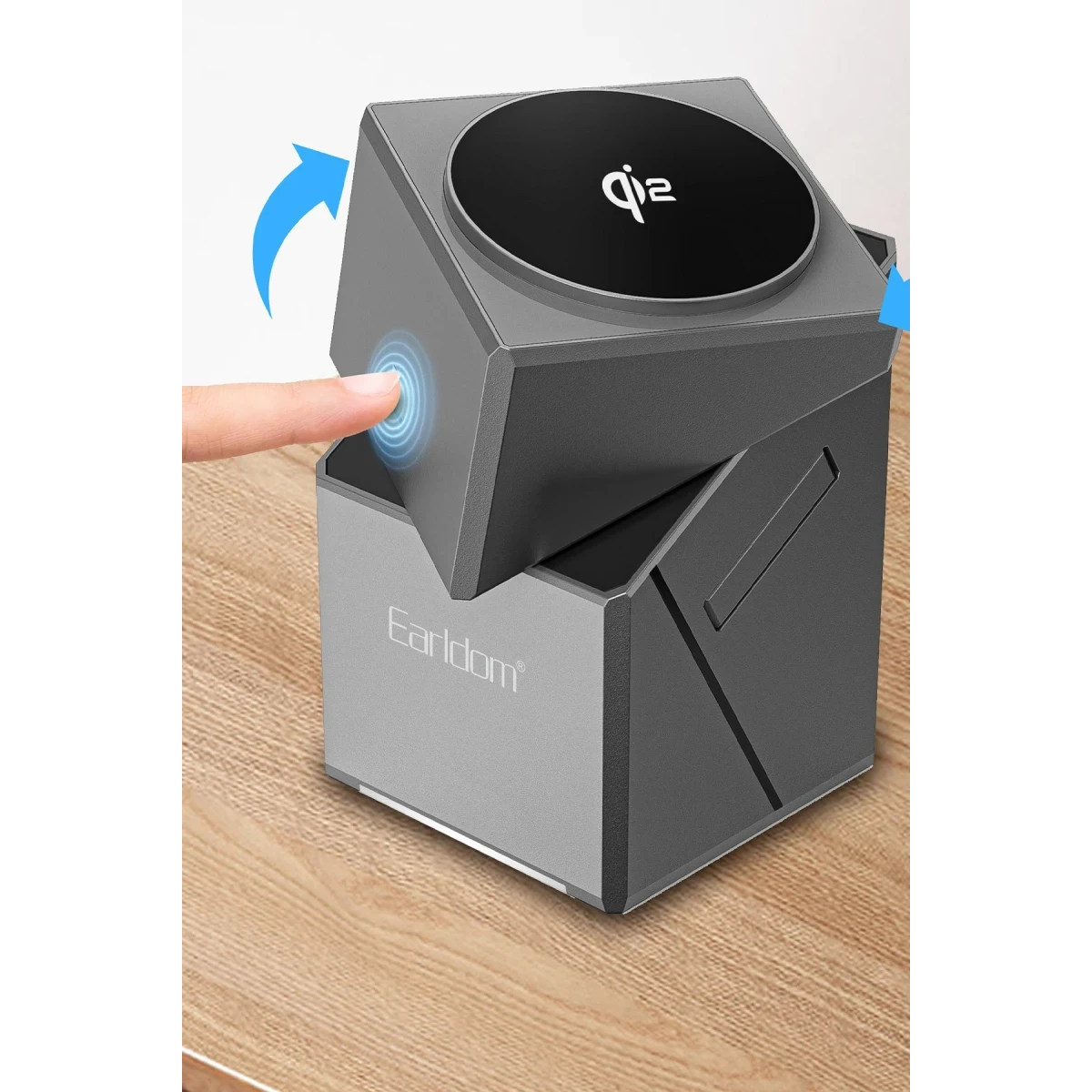 Earldom WC65 3in1 15W Telefon 2.5W Saat ve 5W Airpods İçin Kablosuz Şarj Standı - Gri