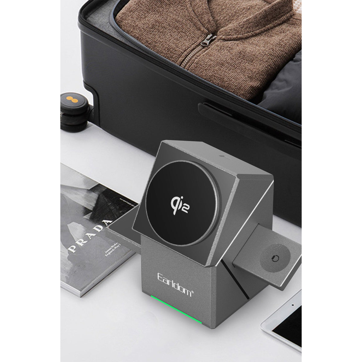 Earldom WC65 3in1 15W Telefon 2.5W Saat ve 5W Airpods İçin Kablosuz Şarj Standı