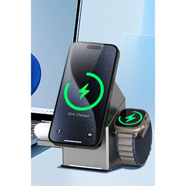 Earldom WC65 3in1 15W Telefon 2.5W Saat ve 5W Airpods İçin Kablosuz Şarj Standı