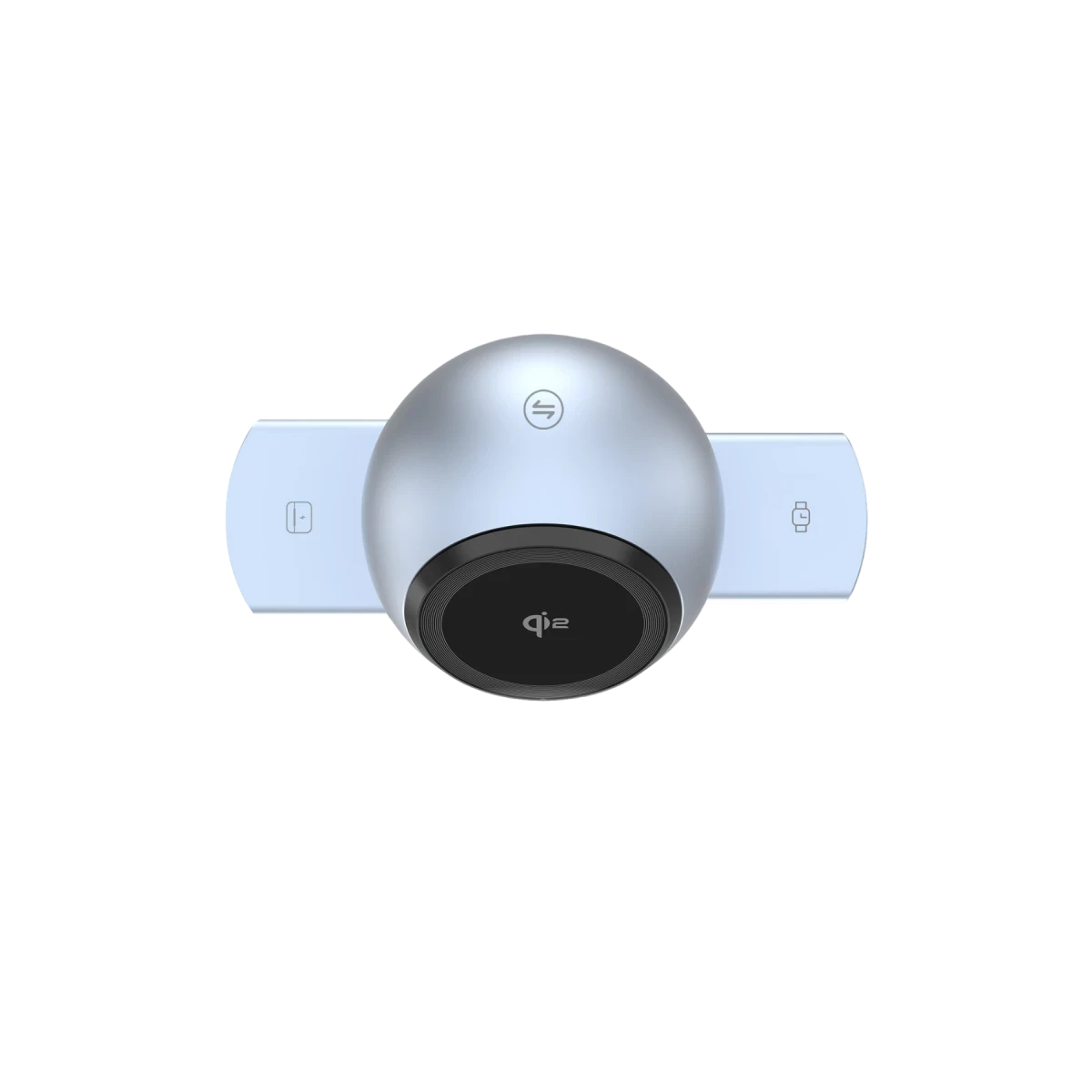 Earldom WC76 3in1 15W Telefon 2.5W Saat ve 5W Airpods İçin Dönebilen Kablosuz Şarj Standı - Gri