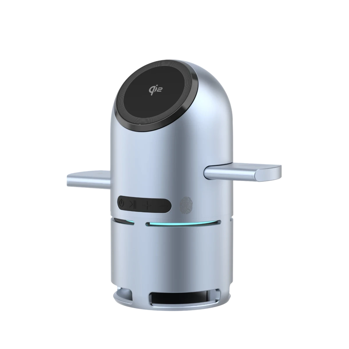 Earldom WC77 3in1 15W Telefon 2.5W Saat ve 5W Airpods İçin Dahili Hoparlörlü Kablosuz Şarj Standı - Gri