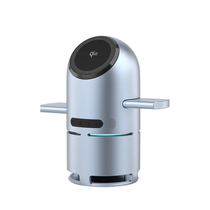 Earldom WC77 3in1 15W Telefon 2.5W Saat ve 5W Airpods İçin Dahili Hoparlörlü Kablosuz Şarj Standı - Gri