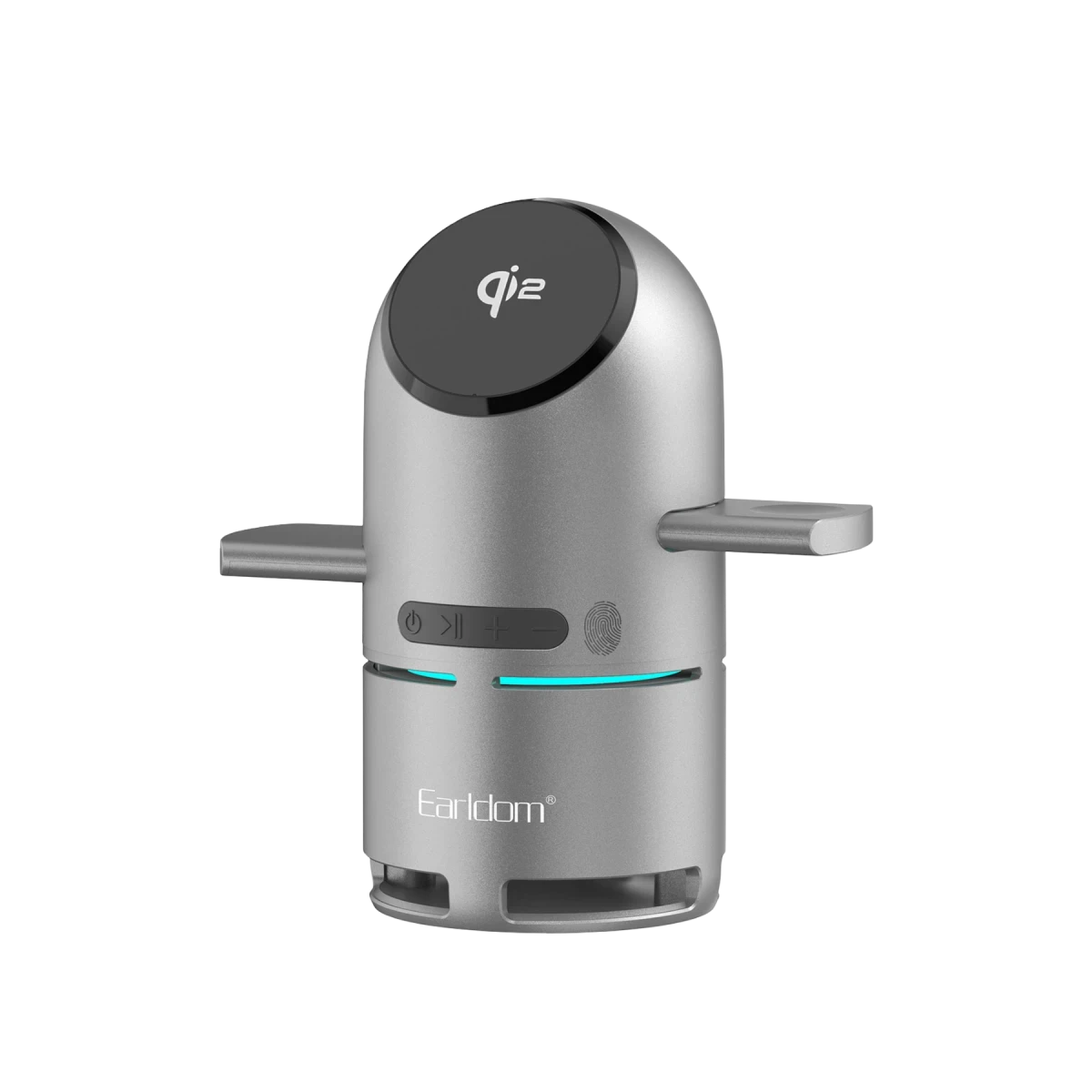 Earldom WC77 3in1 15W Telefon 2.5W Saat ve 5W Airpods İçin Dahili Hoparlörlü Kablosuz Şarj Standı - Gri