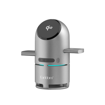Earldom WC77 3in1 15W Telefon 2.5W Saat ve 5W Airpods İçin Dahili Hoparlörlü Kablosuz Şarj Standı - Gri
