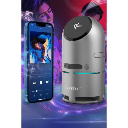 Earldom WC77 3in1 15W Telefon 2.5W Saat ve 5W Airpods İçin Dahili Hoparlörlü Kablosuz Şarj Standı - Gri