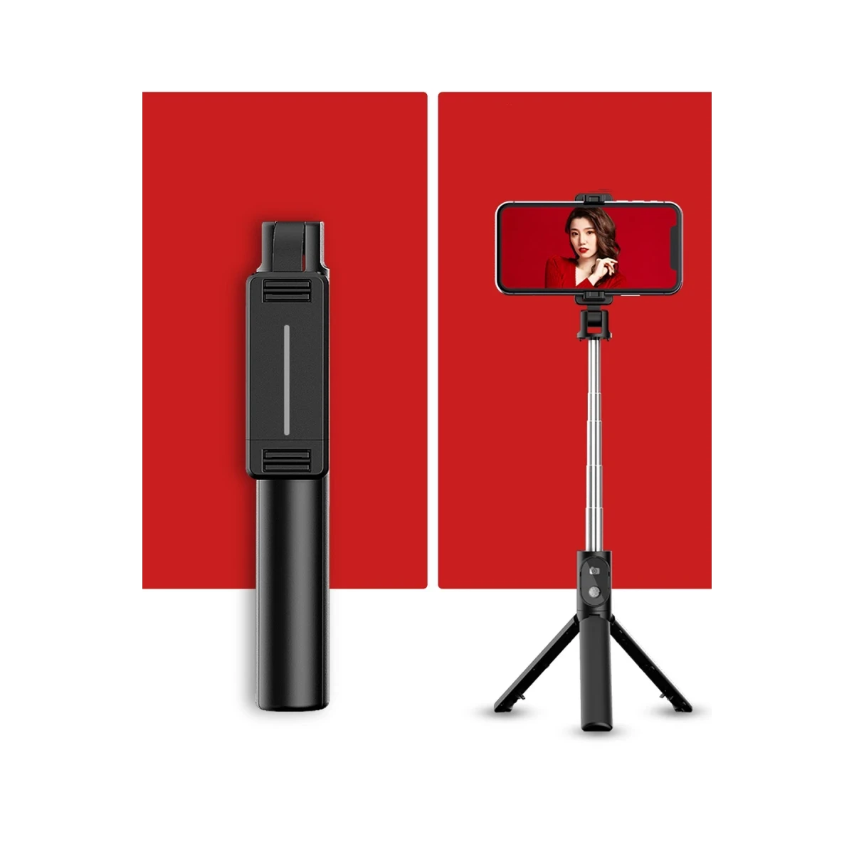 Earldom ZP23 Ayarlanabilir Açılı BT 4.0 Kontrollü Tripodlu Selfie Çubuğu - Siyah