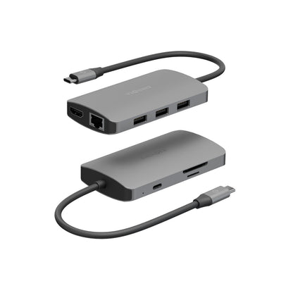 Energea AluHub HD Pro 2 100W Type-C PD Şarj Destekli 8in1 4K Hub Dönüştürücü