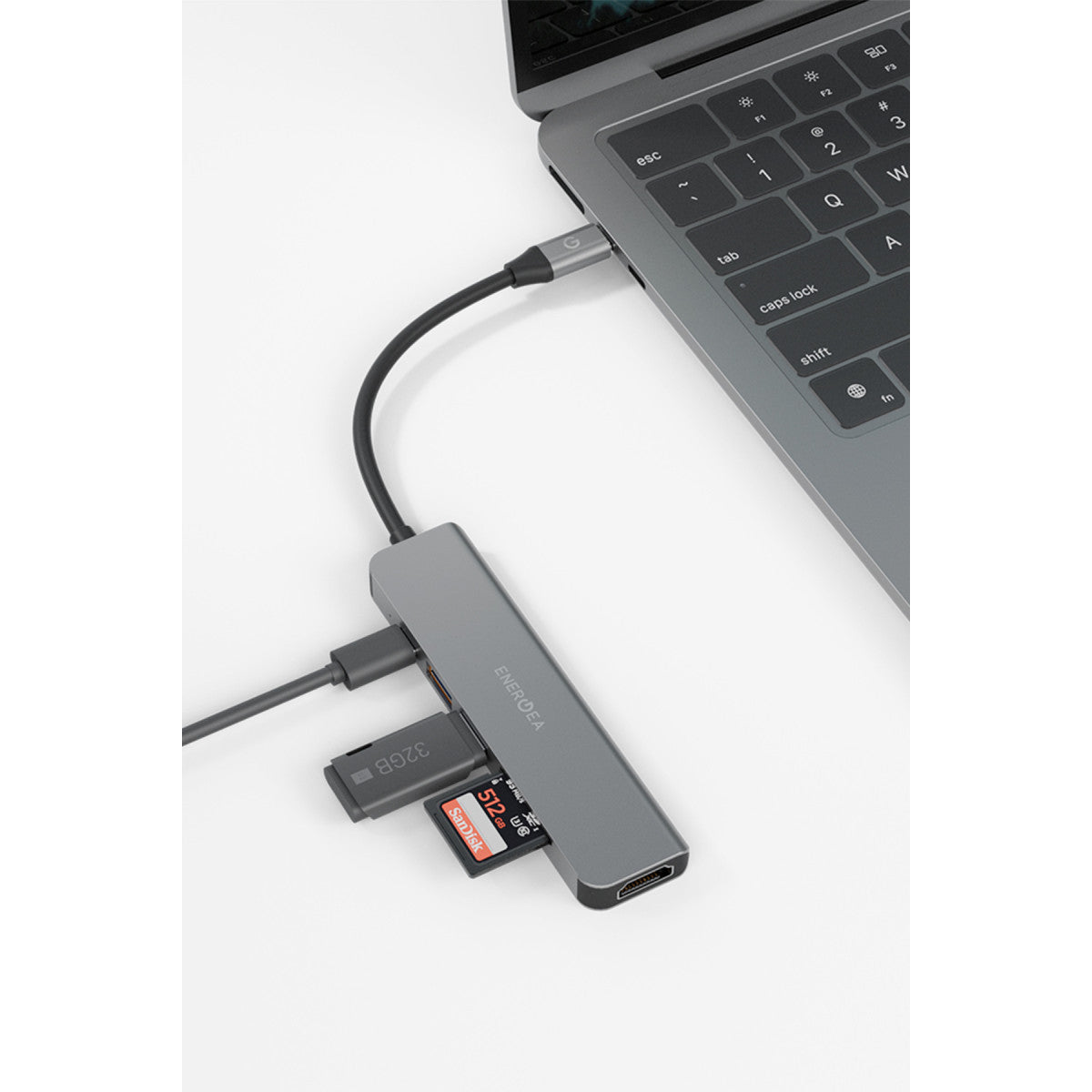 Energea AluHub HD3 60W Type-C PD Şarj Destekli 6in1 4K Hub Dönüştürücü