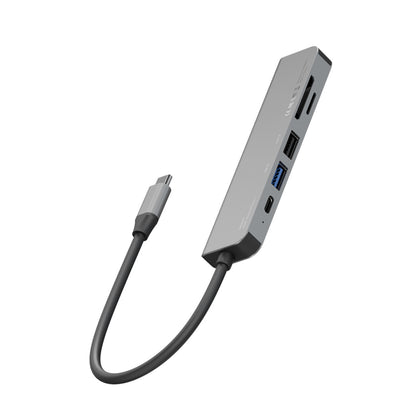 Energea AluHub HD3 60W Type-C PD Şarj Destekli 6in1 4K Hub Dönüştürücü