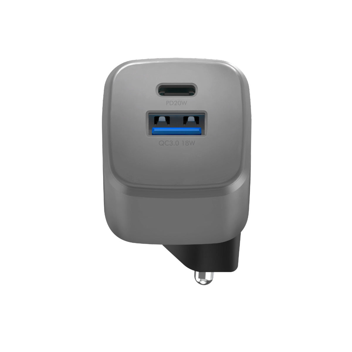 Energea AmpCharge GaN20 20W Type-C ve 18W USB 3.0 Çıkışlı Hızlı Şarj Aleti