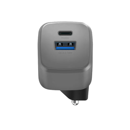 Energea AmpCharge GaN20 20W Type-C ve 18W USB 3.0 Çıkışlı Hızlı Şarj Aleti