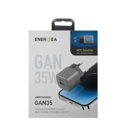 Energea AmpCharge GaN35 1 Adet 35W Type C 1 Adet 30W USB Çıkışlı PD PPS QC Duvar Tipi Hızlı Şarj Aleti