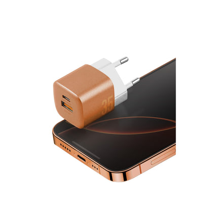 Energea AmpCharge GaN35 1 Adet 35W Type C 1 Adet 30W USB Çıkışlı PD PPS QC Duvar Tipi Hızlı Şarj Aleti
